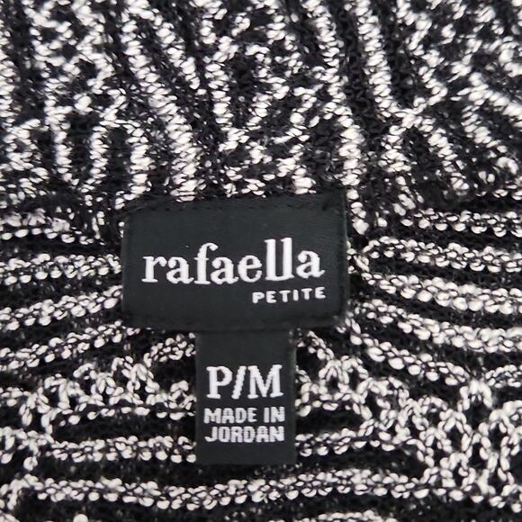 Rafaella Womens Black & Silver Short Sleeve Open Front Cardigan Size PM Academia - Picture 5 of 8
